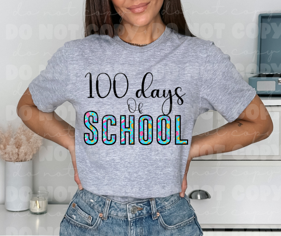 100 Days of School Adult DTF
