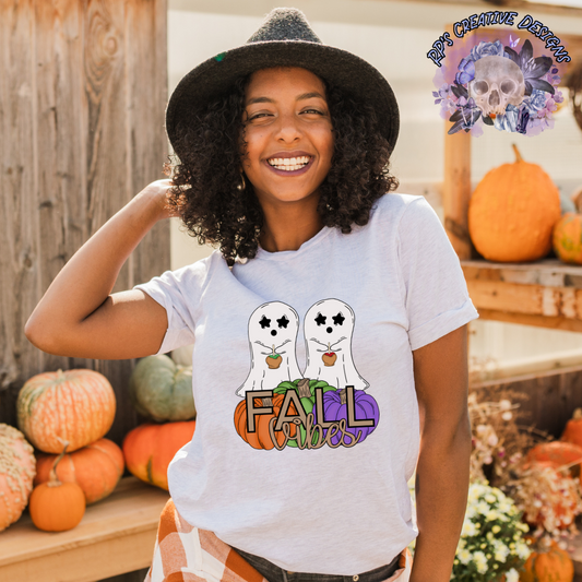 Fall Vibes Ghosties Faux Embroidery DTF