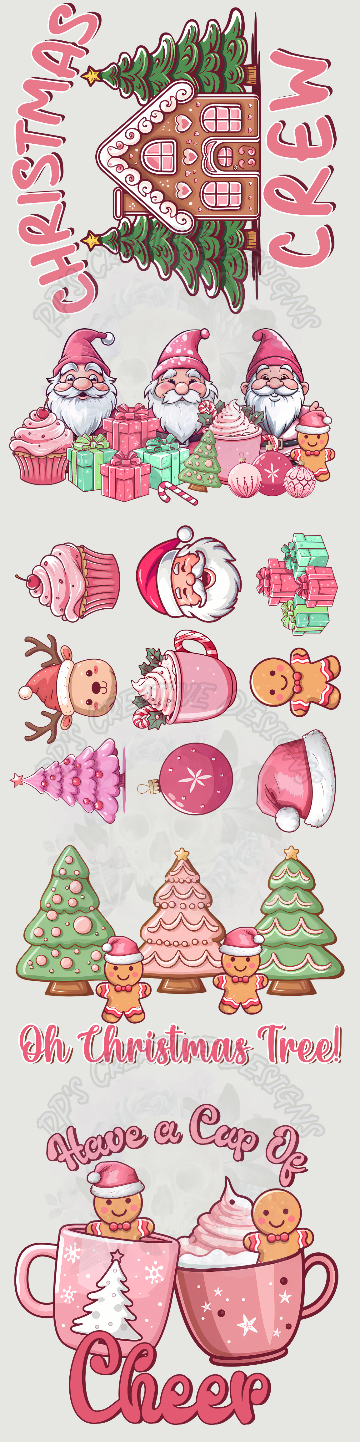 Pink Christmas Gang Sheet
