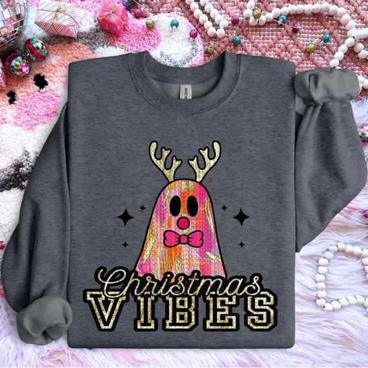 Christmas Vibes Reindeer Ghost DTF