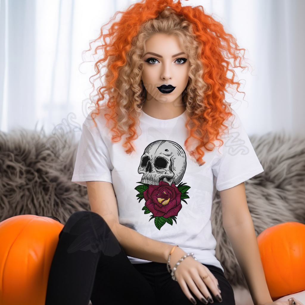 Retro Skull and Roses DTF