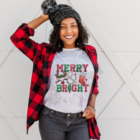 Merry and Bright Stocking DTF