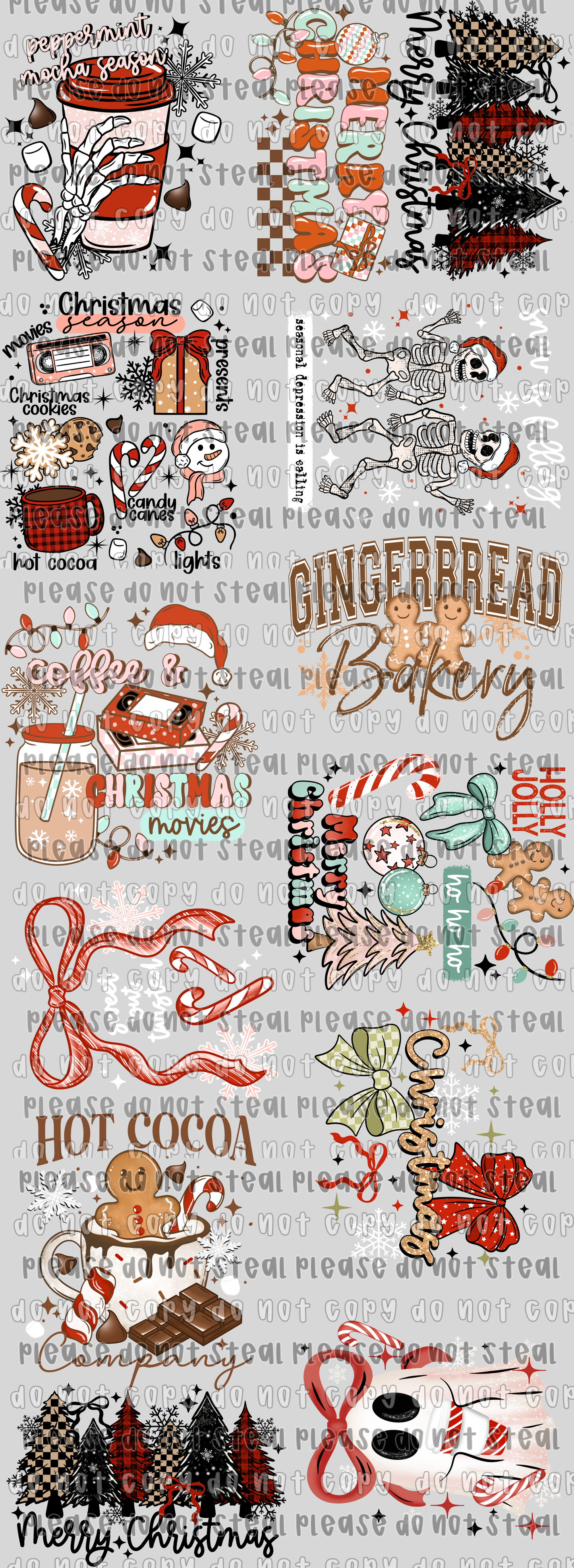 Christmas premade 22X60 gang sheet