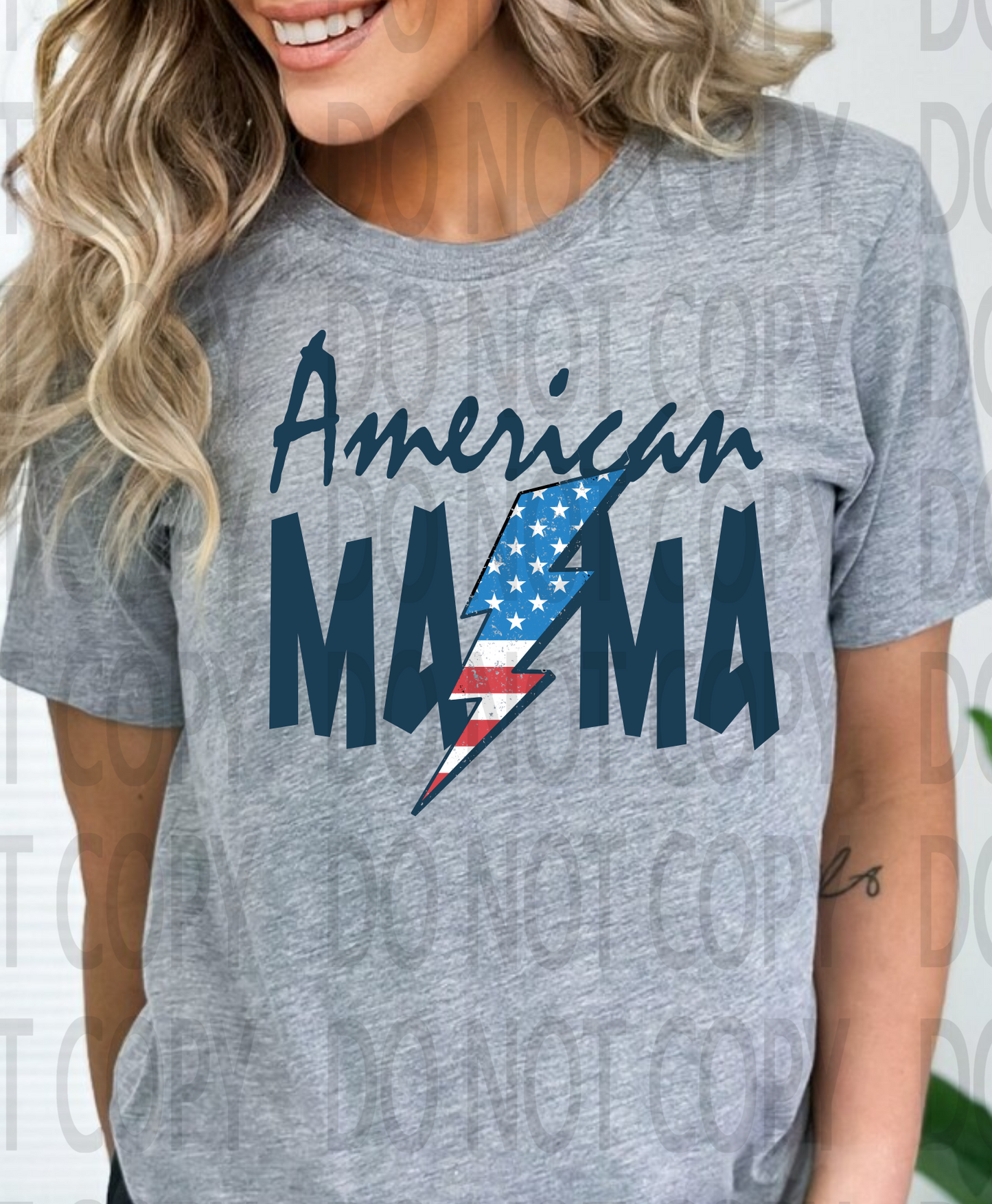 American Mama Lightning Bolt DTF