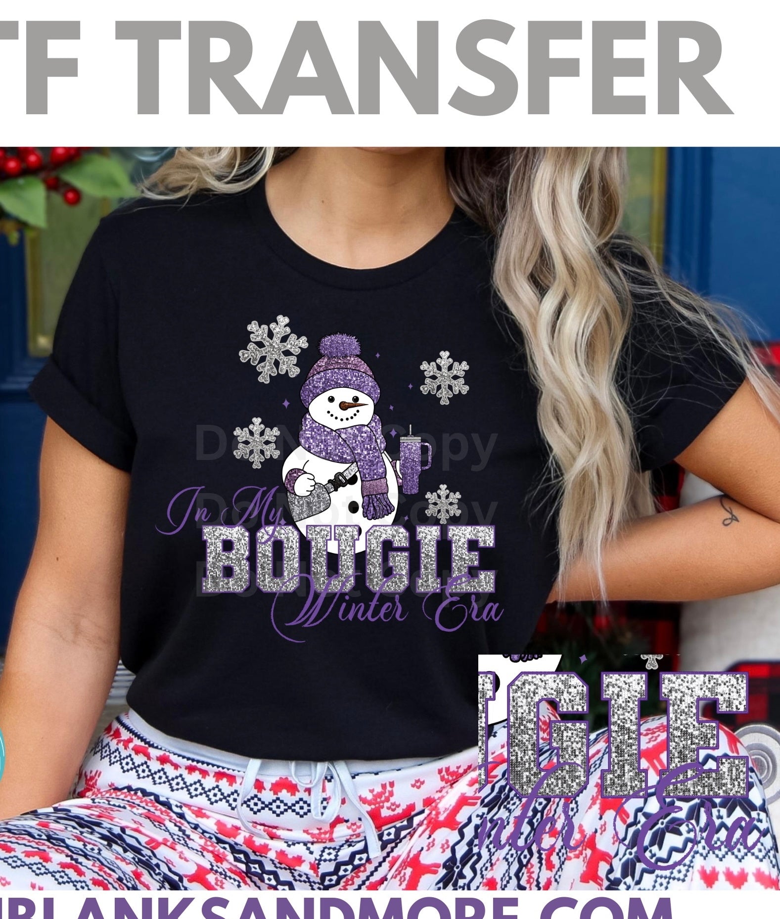 Bougie Winter Era Purple and silver  DTF