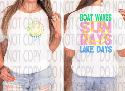 Boat Waves Sun Days pocket and back (if you want back and pocket add adult and pocket to cart) DTF