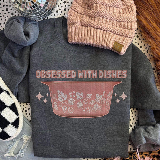 Obsessed with dishes DTF pink