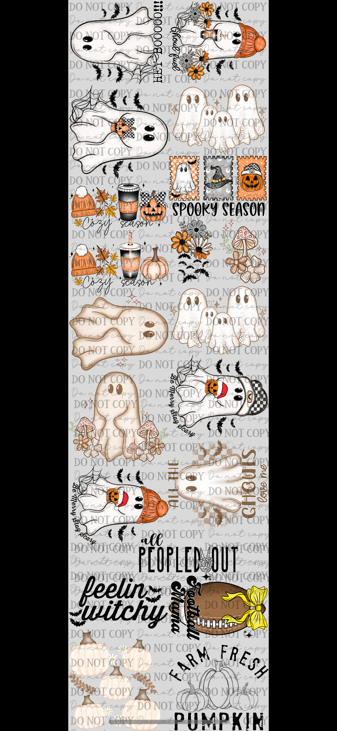Ghosts premade 22x80 gang sheet