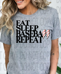 Eat Sleep Baseball Repeat DTF