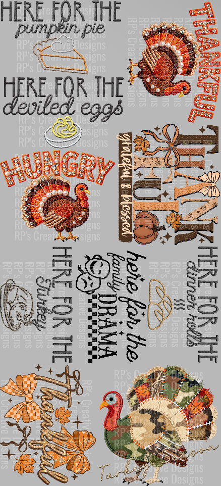 Turkey day 22X48 gang sheet