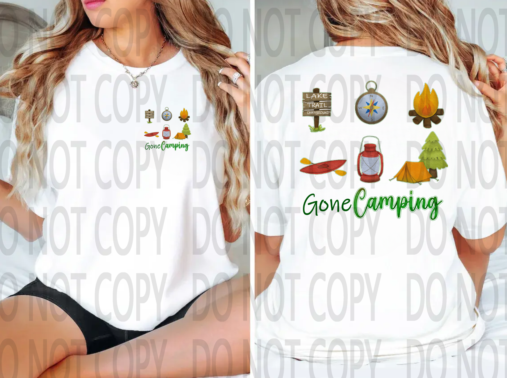Gone Camping Back or Pocket DTF