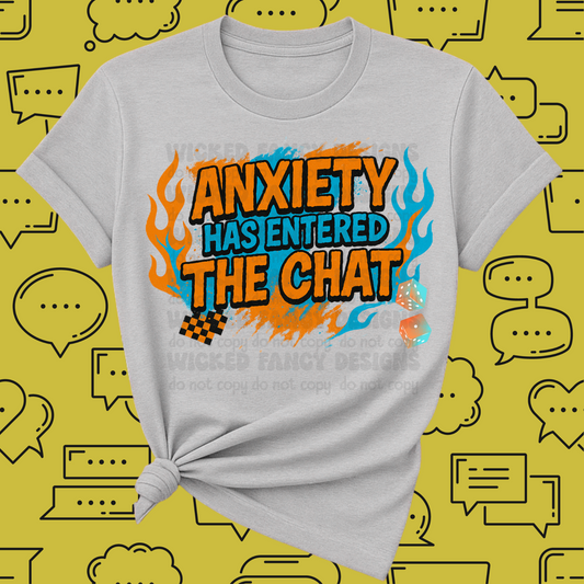 Anxiety Has Entered The Chat Dice DTF