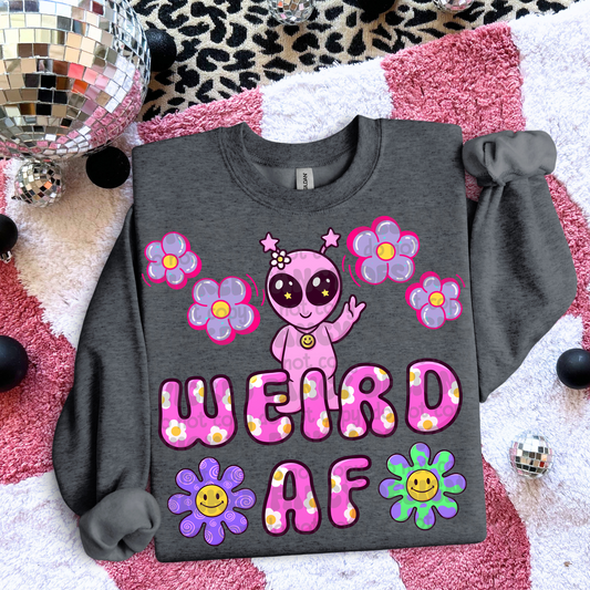 Weird AF Retro Alien DTF