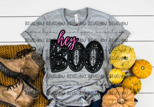 Hey Boo Faux Sequin DTF