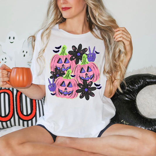 Floral Pink Jack O Laterns DTF