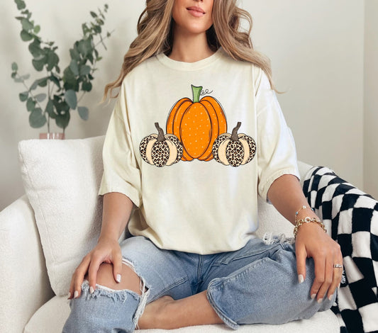 Polka Dot & Leopard Pumpkin DTF