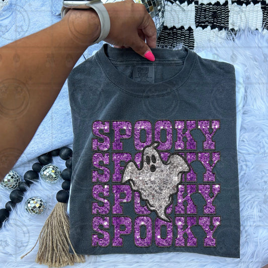 Faux Sequin Spooky Stacked DTF
