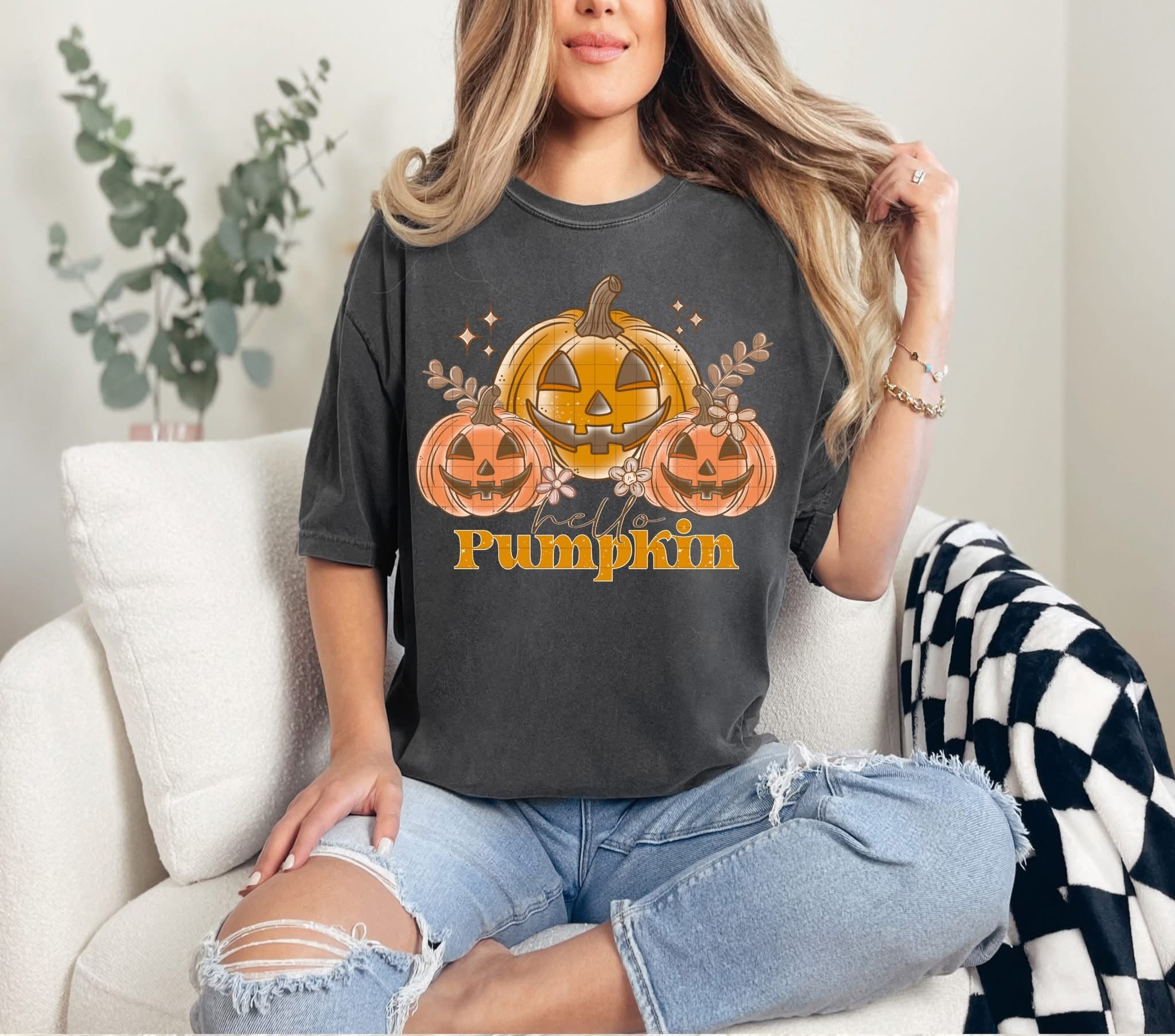 Hello Pumpkin Jack O Lantern DTF
