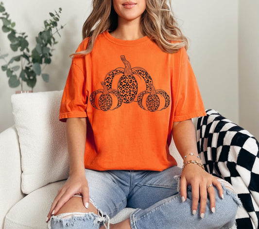 Black Leopard Pumpkin Outline DTF