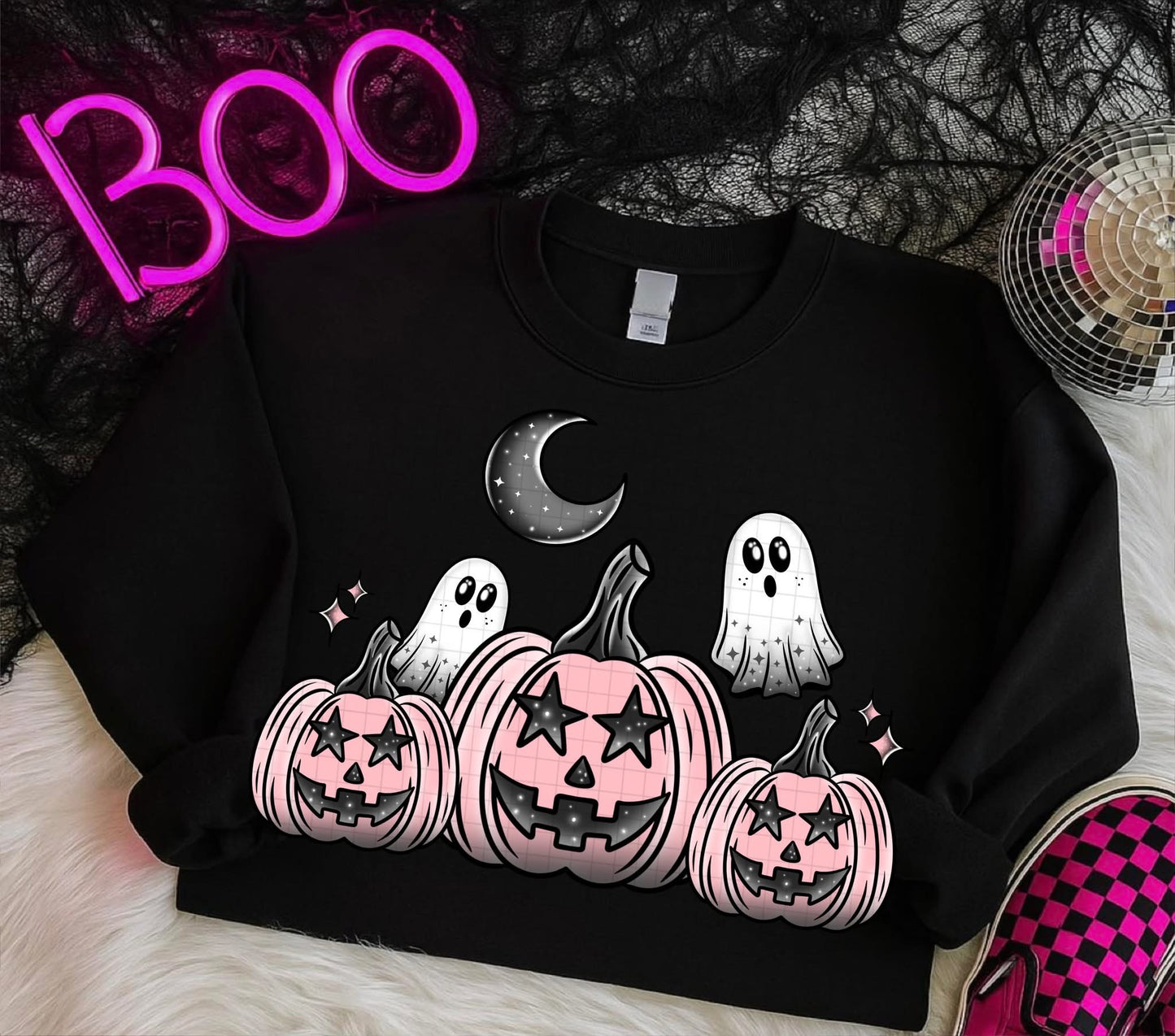 Pink Jack O Lanterns & Ghosts DTF
