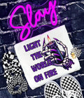 Light the world on fire purple DTF