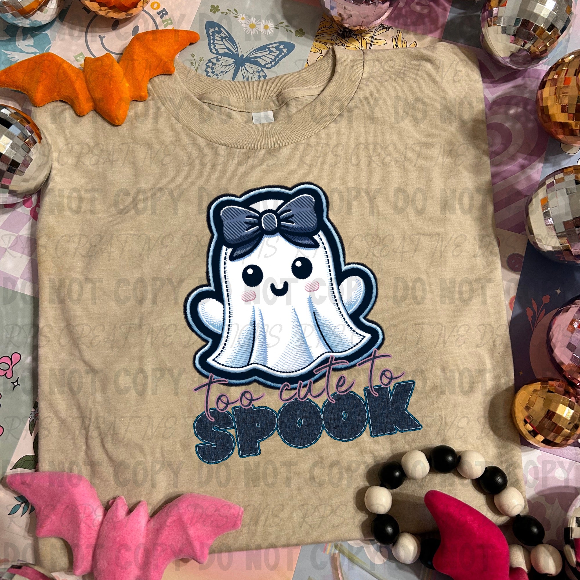 TOO CUTE TO SPOOK WITH BOW  DTF - TWO DOLLA PALOOZA