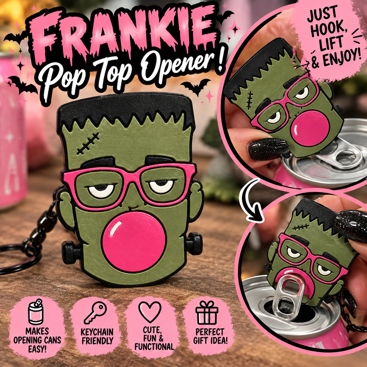 3d printed Frankie Pop top openers keychain (Copy)