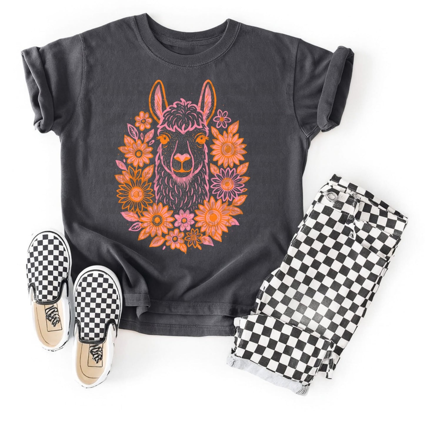 Floral Llama DTF