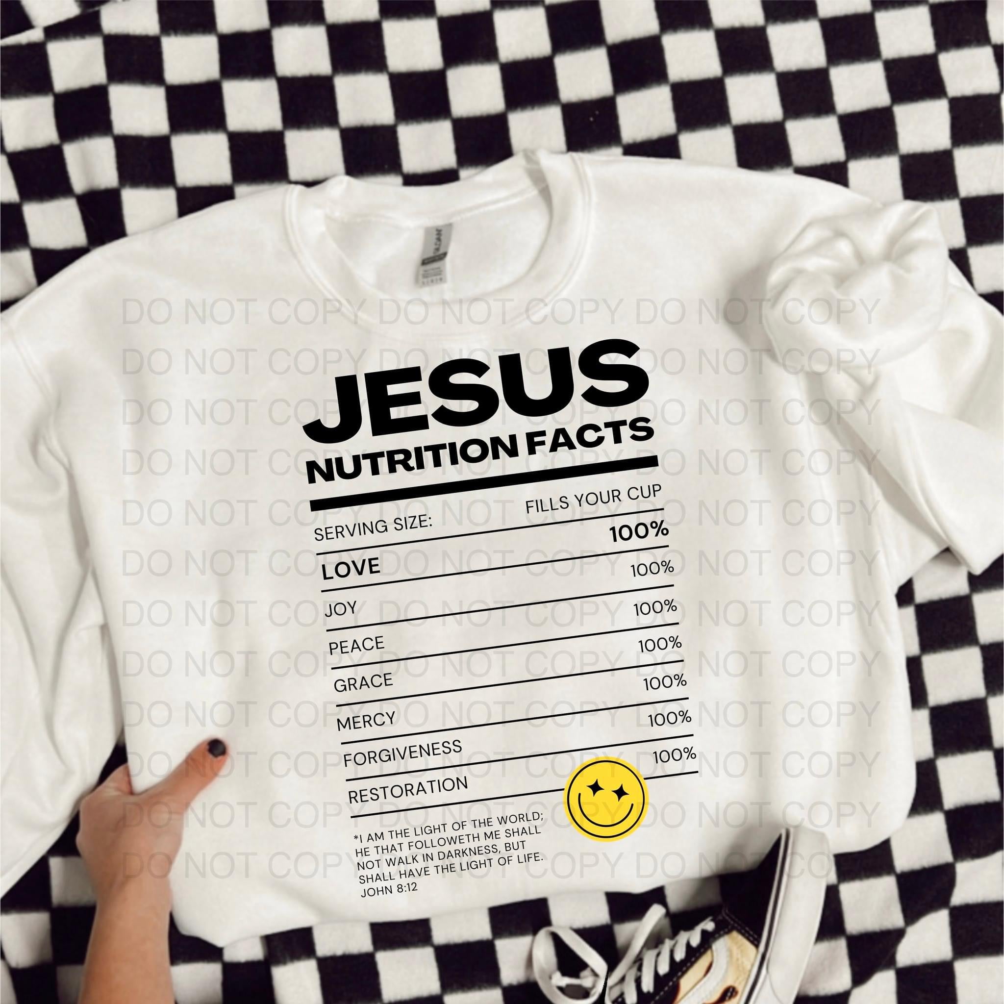 Jesus nutrition facts DTF