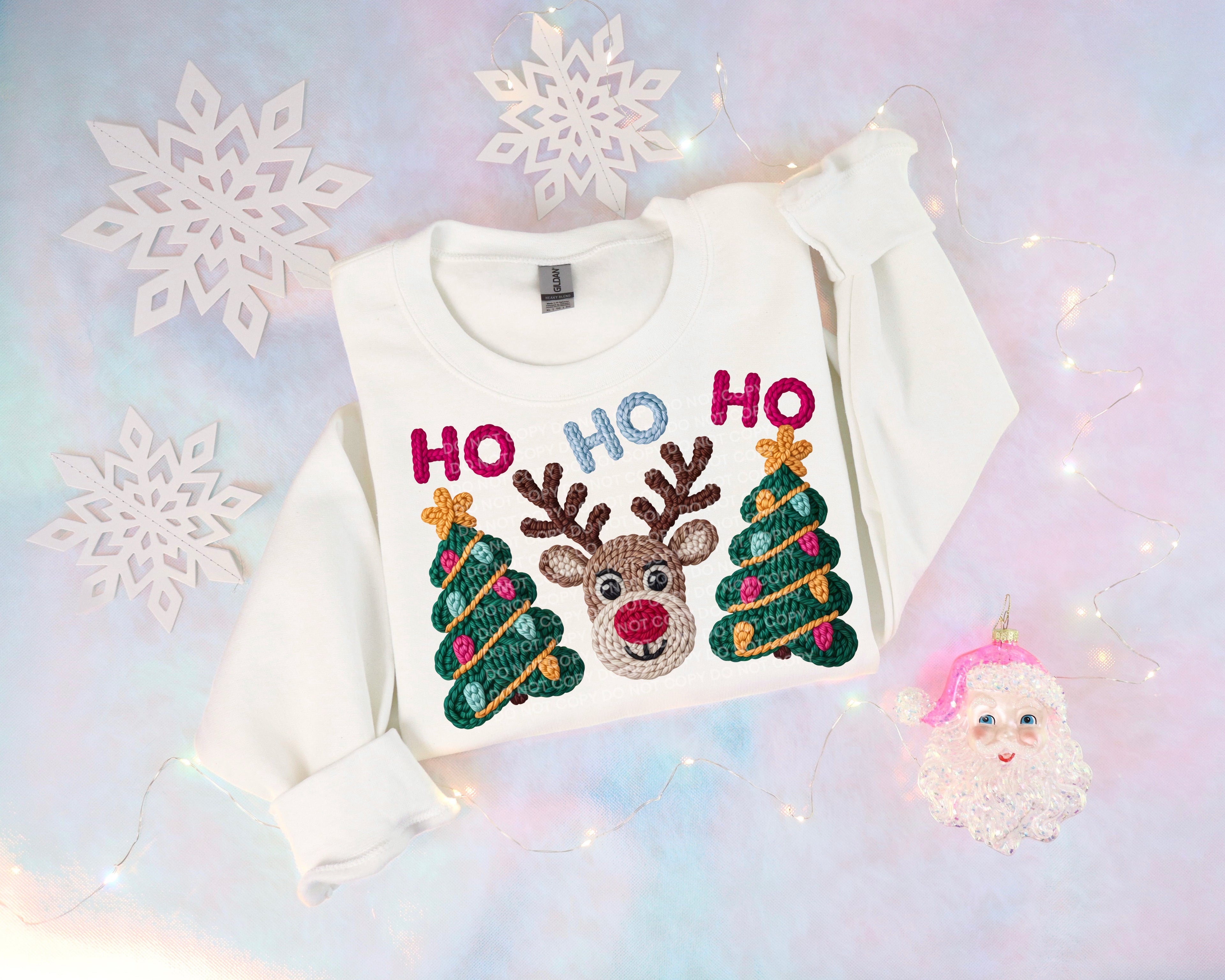 Faux Crotchet Ho Ho Ho Reindeer 2