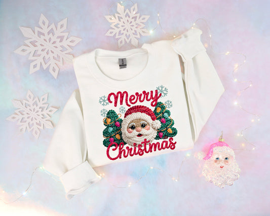 Faux Crotchet Merry Christmas Santa