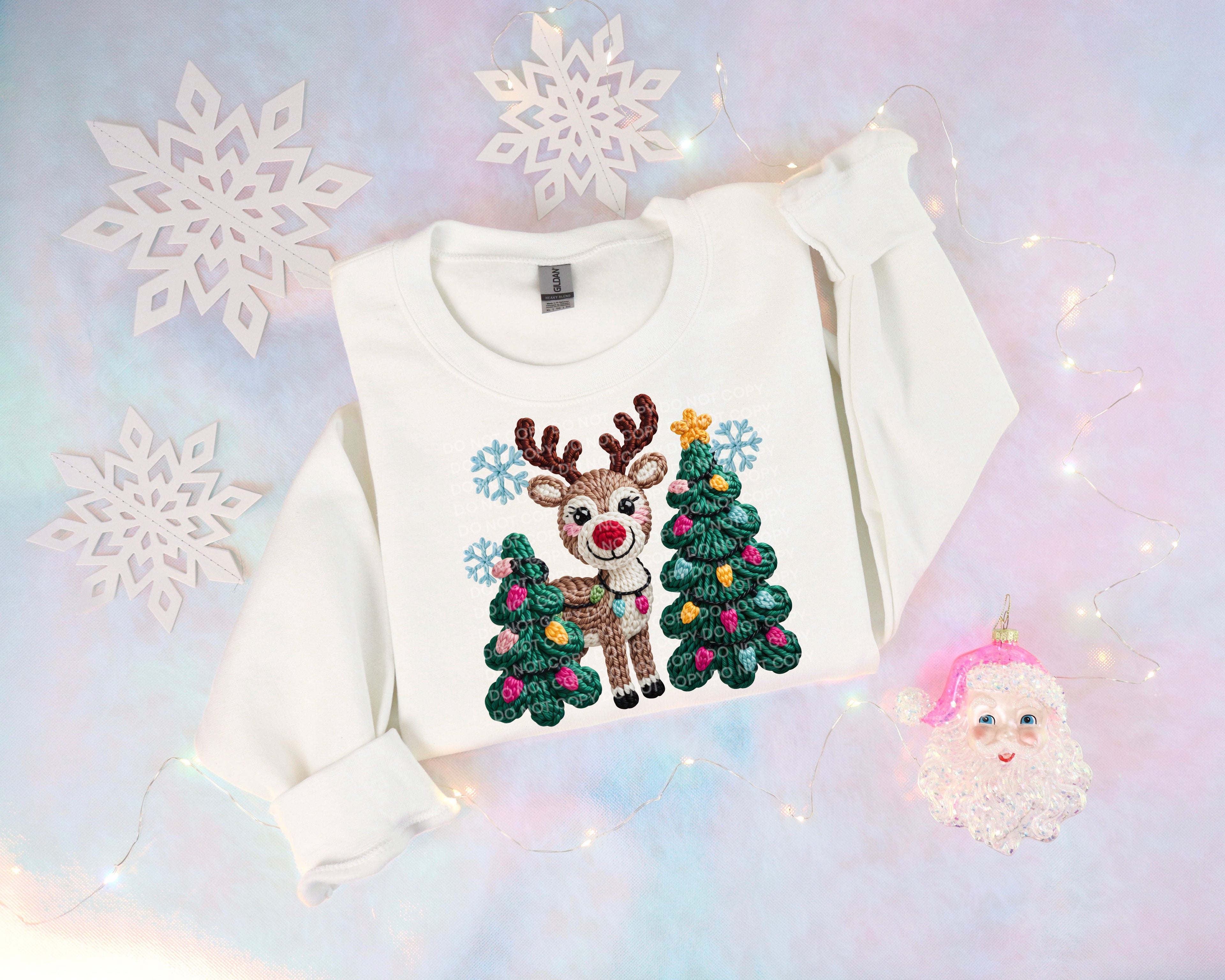 Faux Crotchet Reindeer with Trees