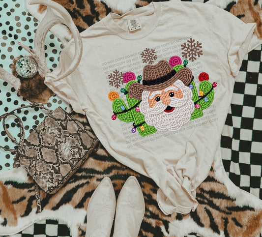 Faux Crotchet Cowboy Santa