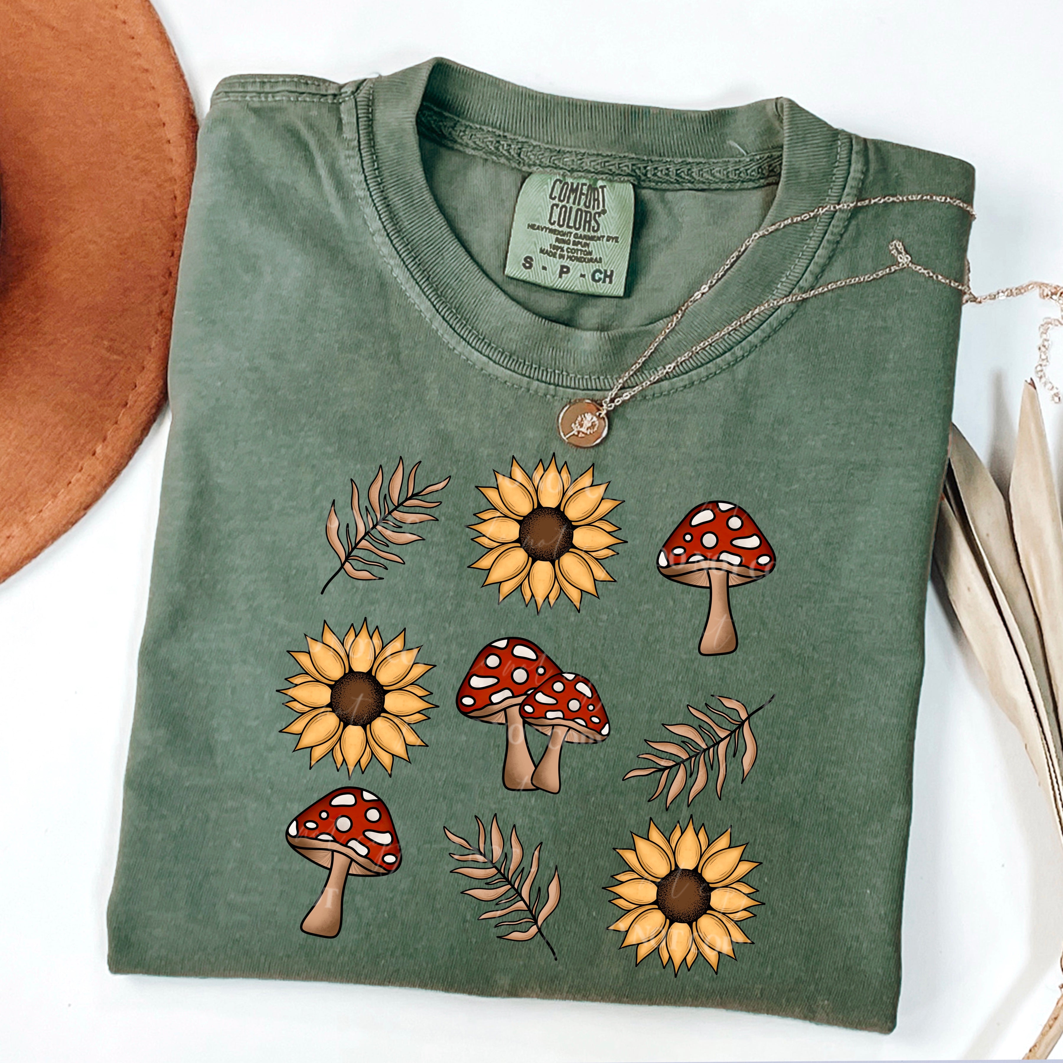 Mushroom and Sunflowers DTF
