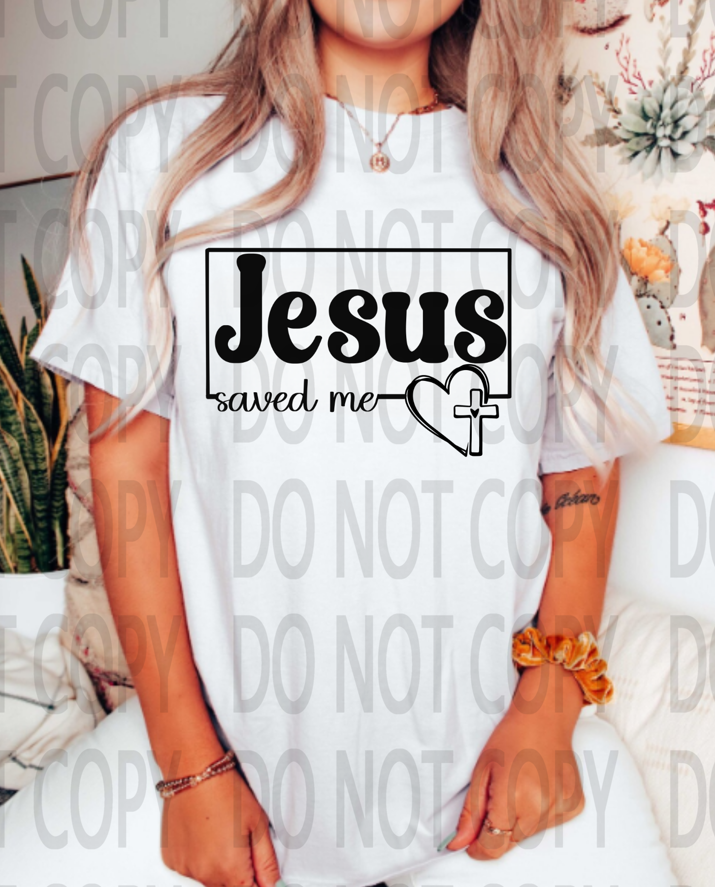 Jesus Saved Me Black DTF