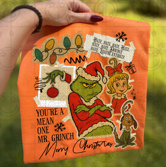 Vintage Christmas Grinchy Movie Collage  DTF