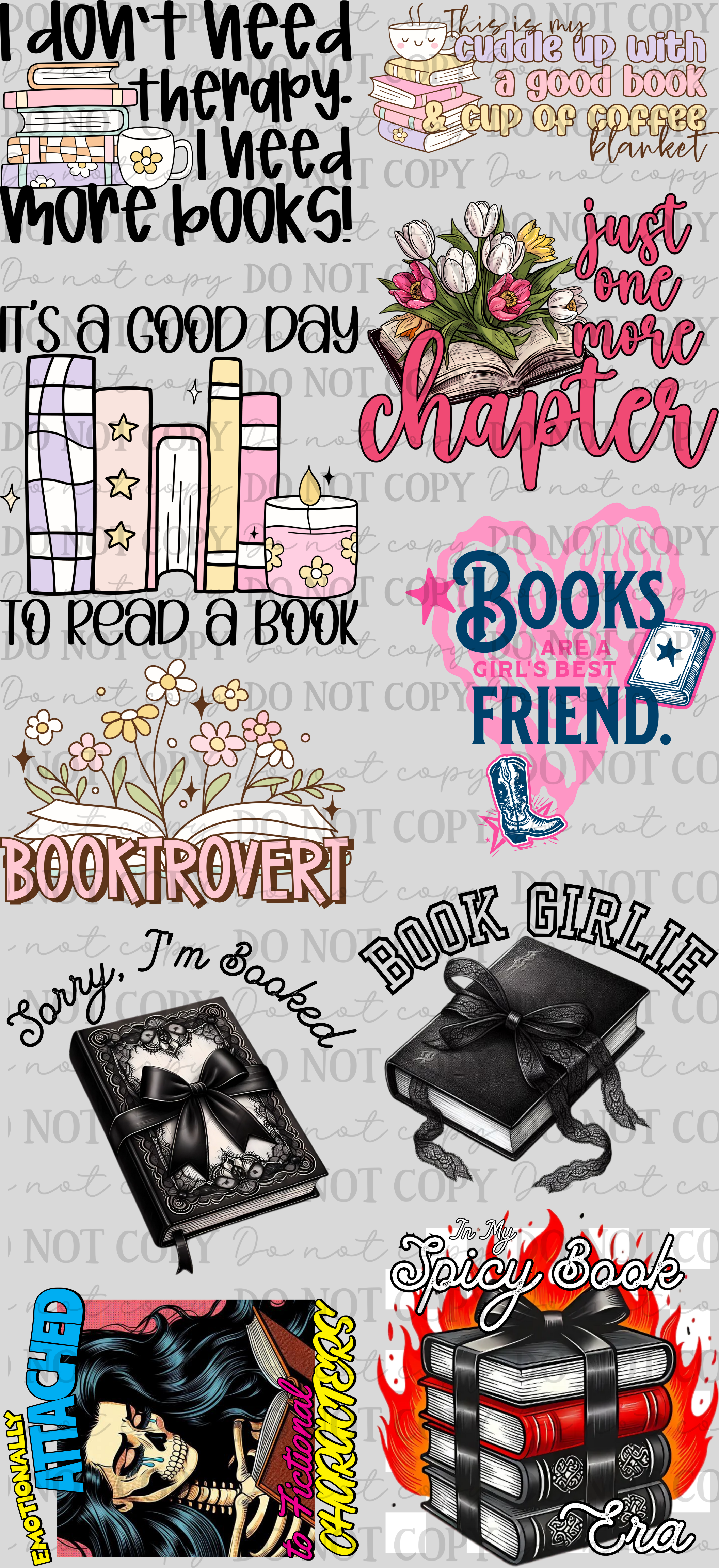 Bookish Premade Gang Sheet