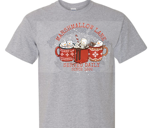 Marshmallow Lane Red Print DTF