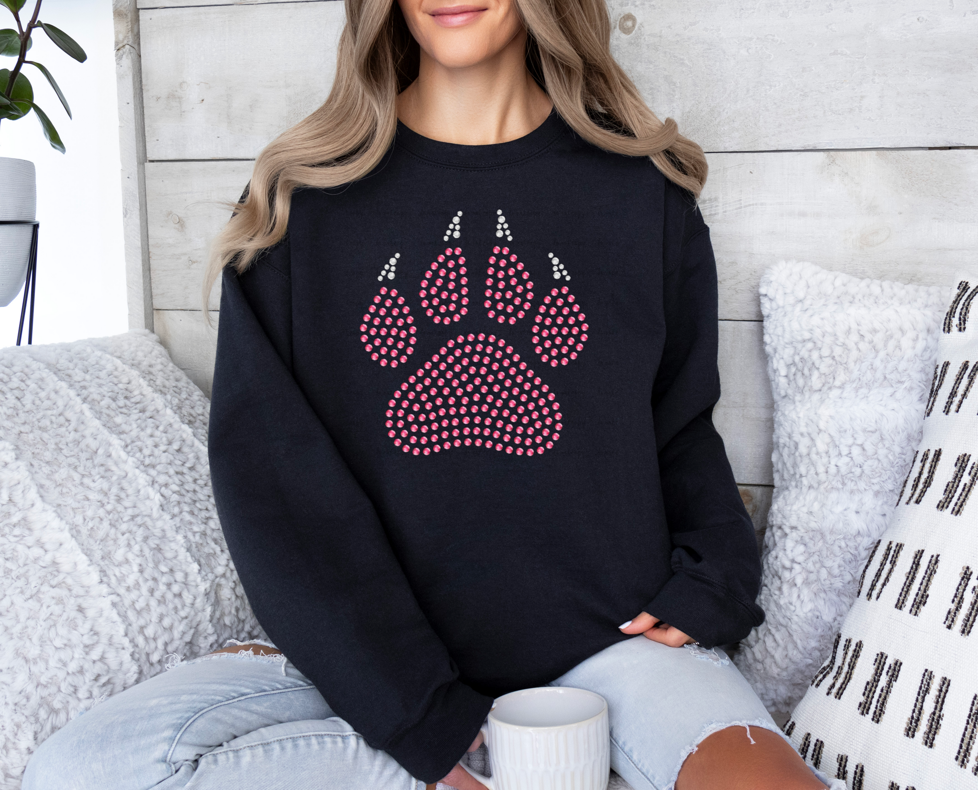 Cat Bead Paw Print Pink DTF