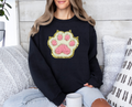 Cat Paw Print Pink and White Patch Look DTF