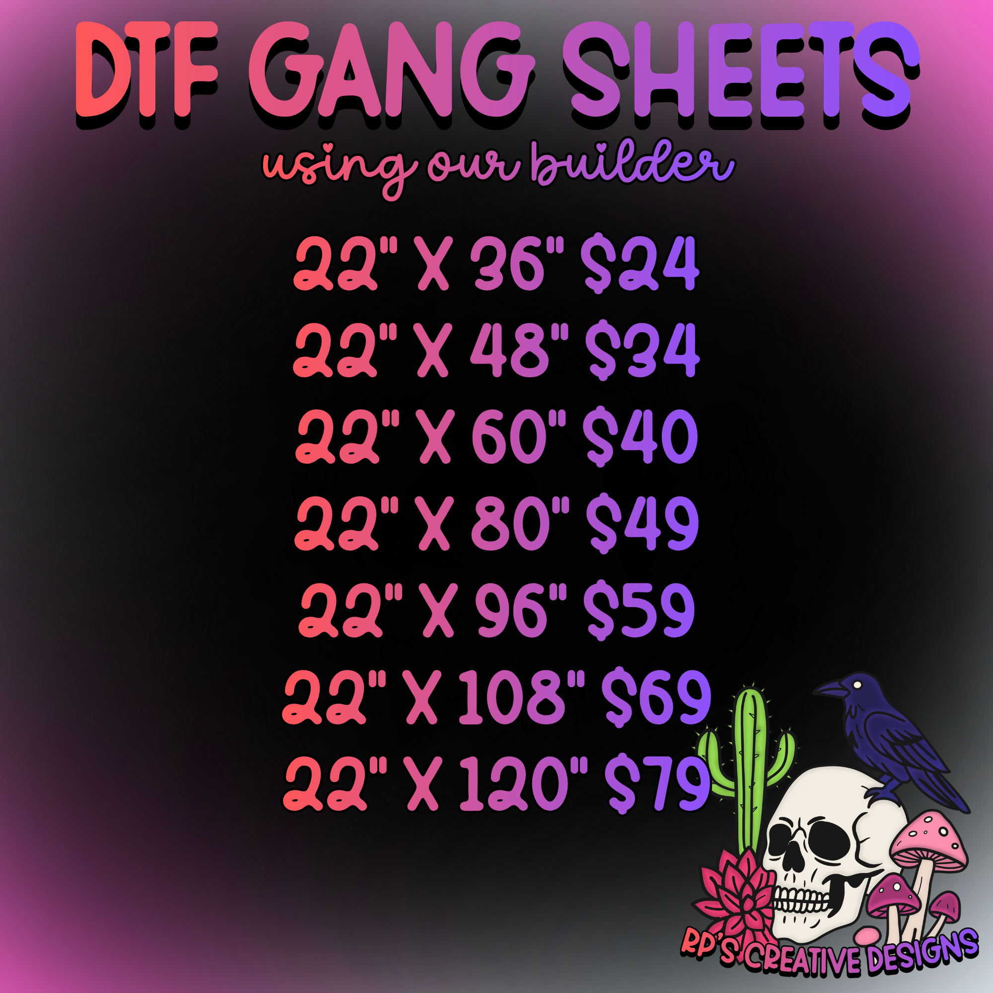 BUILD YOUR OWN GANG SHEET- OUR BUILDER