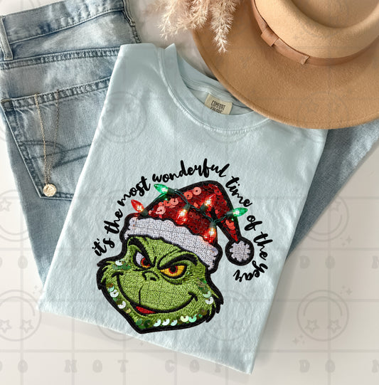 Its the most wonderful time of the year faux light up DTF