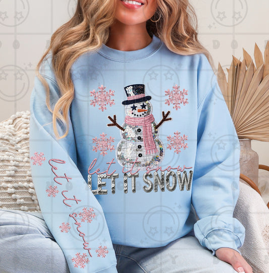 Let it snow faux sequin DTF
