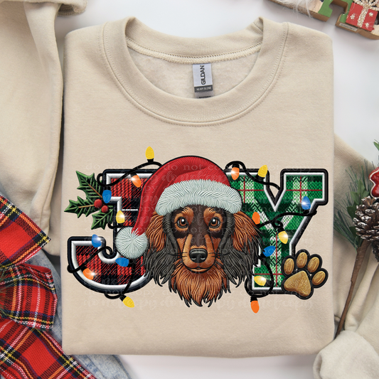 Long Haired Dachshund Joy DTF