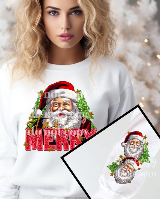 Merry Santa front and sleeve DTF