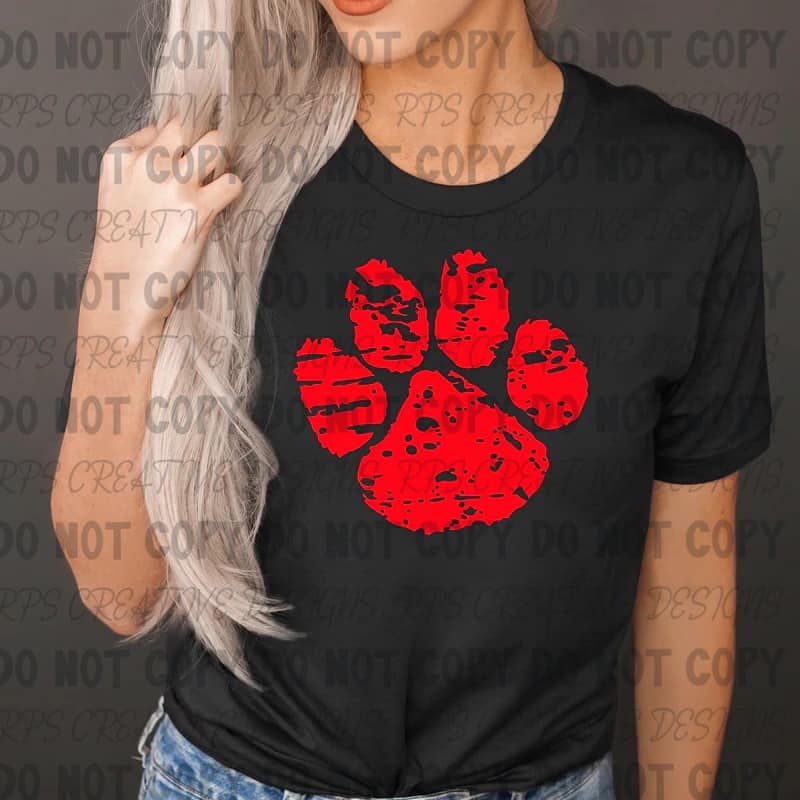 Red Paw Print WS